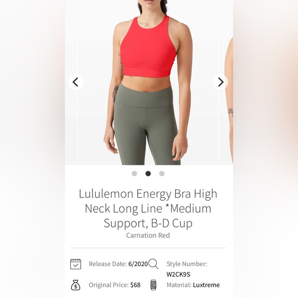 lululemon athletica Women's Ribbed Orange Sports Bra - Picture 8 of 9